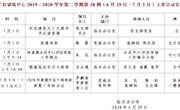 2019～2020学年第二学期第20周（6月29日—7月5日）主要活动安排