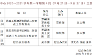 2020～2021学年第一学期第4周（9月21日—9月27日）主要活动安排