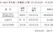 2020～2021学年第一学期第13周（11月23日—11月29日）主要活动安排