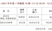 2020～2021学年第一学期第14周（11月30日—12月6日）主要活动安排