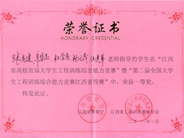 江西省大学生工程训练综合能力竞赛预赛二等奖教师1                          